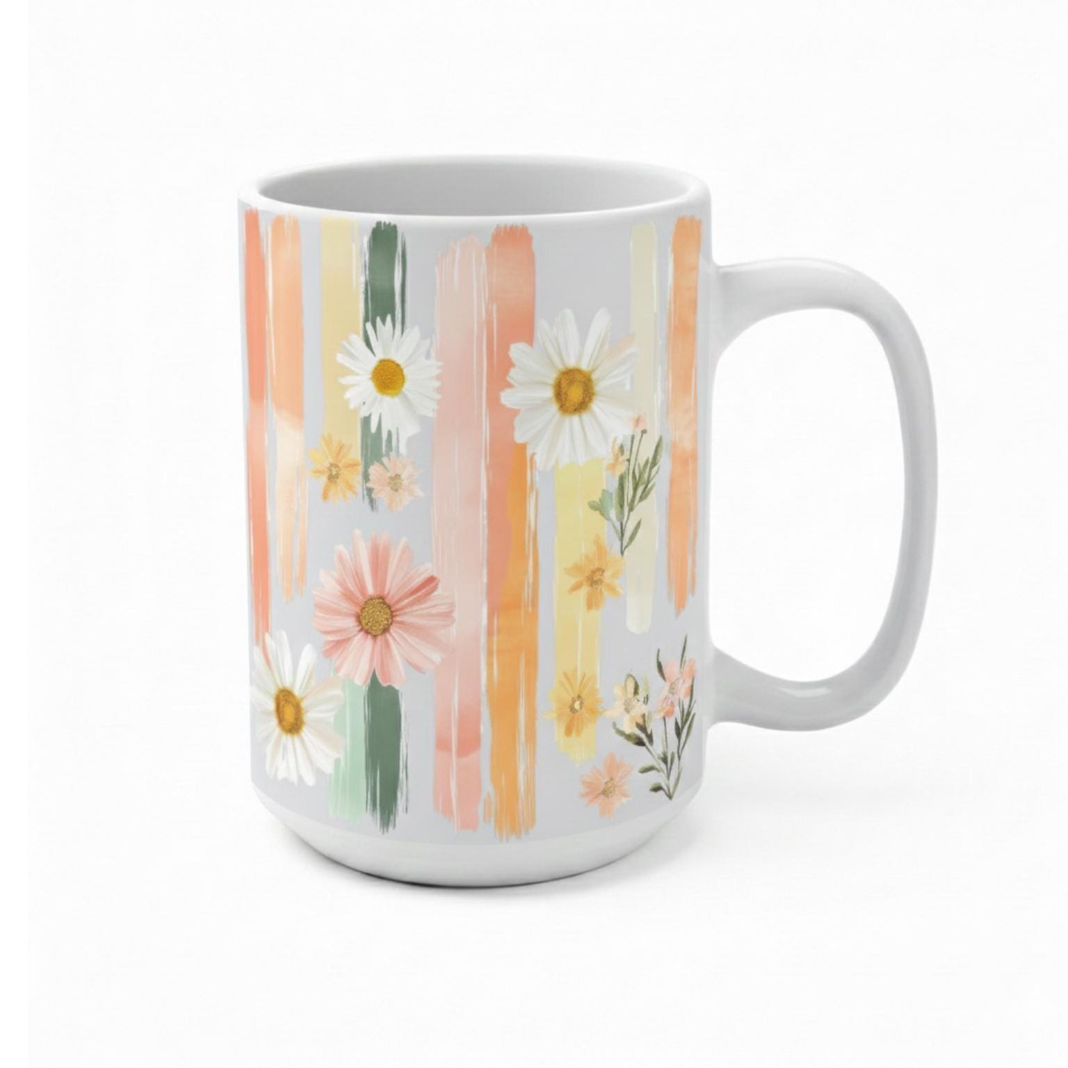 Sentimental Spring Mugs Pastel Floral Coffee Mug, Daisy Spring Mug, Cottagecore Kitchen Decor ...