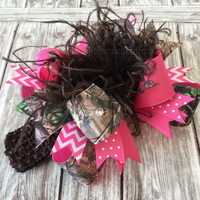 Hot Pink Camo Hair Bowrealtree Camo Headbandcamouflage Baby Etsy
