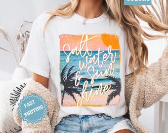 Comfort Colors Beach Shirt, Sunset Graphic Tee, Vintage Coastal T-Shirt, Cute Summer Aesthetic Top, Ocean Lover Gift, Nature Graphic Shirt