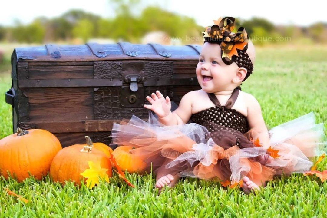 Fall Baby Tutu Dress,thanksgiving Orange Brown Newborn Toddler Tutu