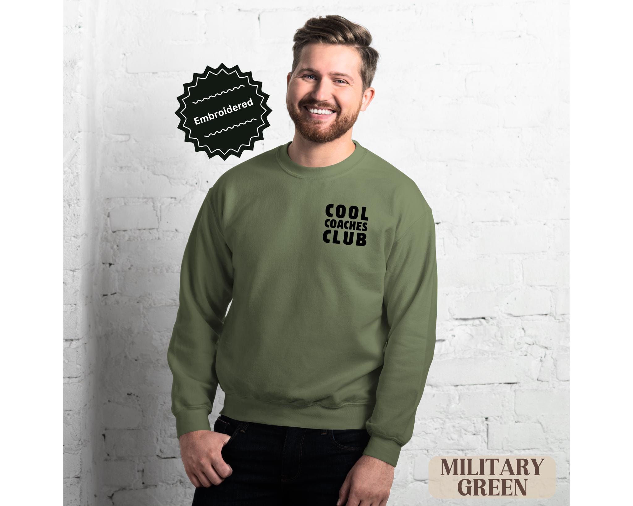Embroidered Coach Sweatshirt: Cool Coaches Club Unisex Sweater - Etsy