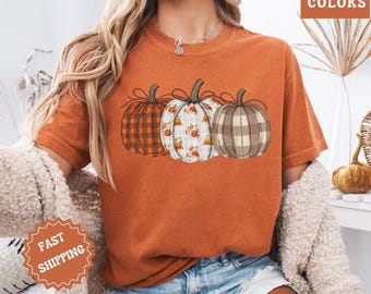 Pumpkin Patch Comfort Colors Shirt, Retro Fall Aesthetic Tee, Thanksgiving Shirt, Pumpkin Graphic Tee, Fall Fashion Shirt Cozy Autumn Outfit