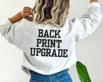 Add Back Printing or Sleeve Printing, Upgrade existing order by adding a print on the back or print on the sleeve