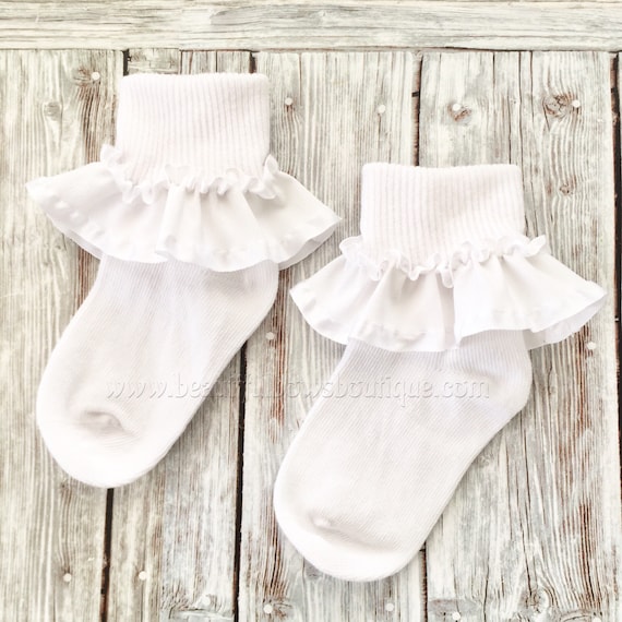 baby girl white ruffle socks