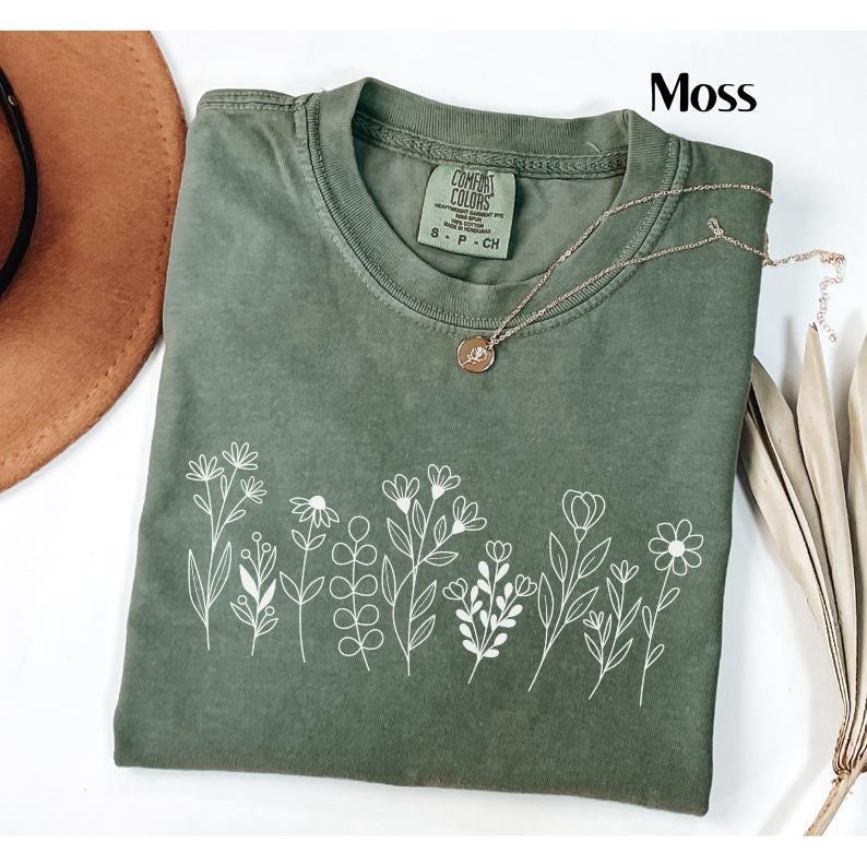 Comfort Colors® Wildflower Shirt Floral Cottagecore Shirt Botanical Shirt Flower Shirt Nature Shirt, Wildflower Tshirt Wild Flower Shirt