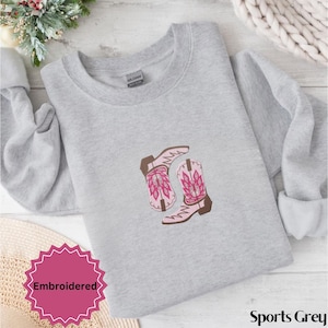 Cowgirl Boots Embroidered SweatShirt Boots Embroidered Crewneck Cowboy Boots Embroidered Shirt Cowboy Boho Cowgirl Gift Shirt