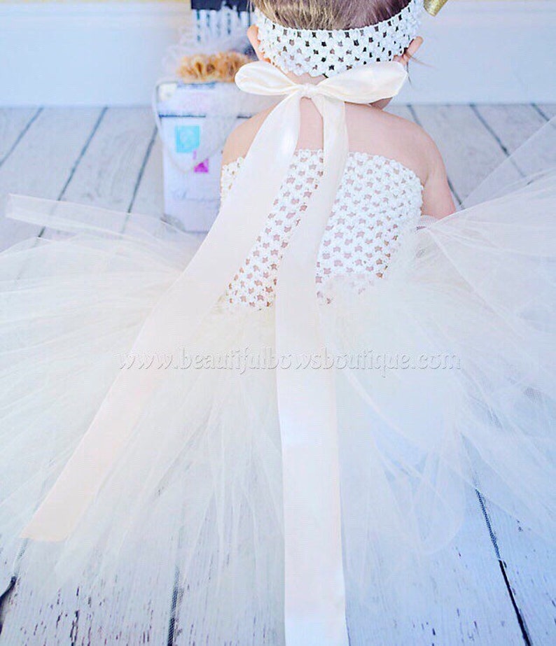 Solid Ivory Toddler Baby Tutu Dress and Hair Bow Setivory Etsy