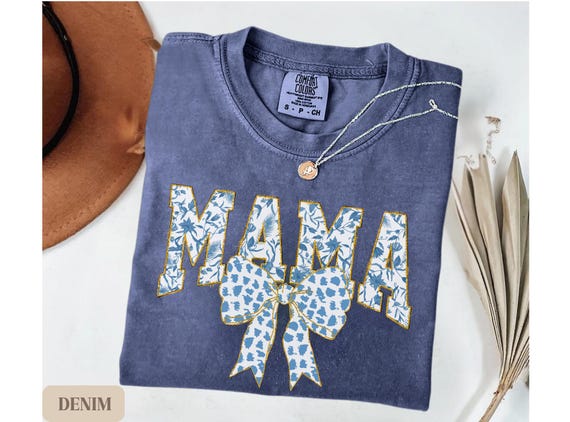 Comfort Colors® Mama Shirt, Blue Ribbon Shirt, Mothers Day Gift