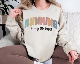 Running Is My Therapy Sweatshirt, Hiking Sweatshirt, Sports Sweatshirt, Gym Sweatshirt, Running Sweatshirt, Running Gifts, Running Hoodie