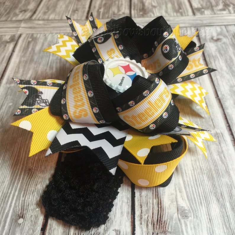 Pittsburgh Steelers Baby HeadbandSteelers Hair BowSteelers