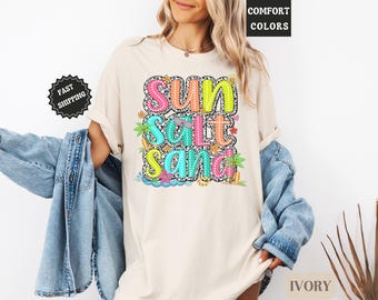 Sunset Beach Shirts Summer T-shirt Ocean Tees for Women Beach Lover Gift  Beach Lover Shirt Beach Tee Aesthetic T-shirt Summer Vacation Gift