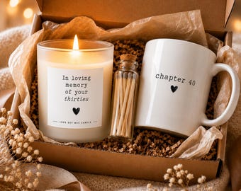 40th Birthday Gift Box for Women, Chapter 40 Gift Set, Funny Candle Gift, Milestone Birthday Gift, Best Friend Birthday Girls Trip Gift Idea