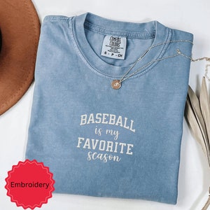 Embroidered Baseball Mom shirt Baseball Comfort Colors Baseball Pocket Shirt Baseball Gift, Baseball Heart Shirt Sports Mom tee Baseball Fan