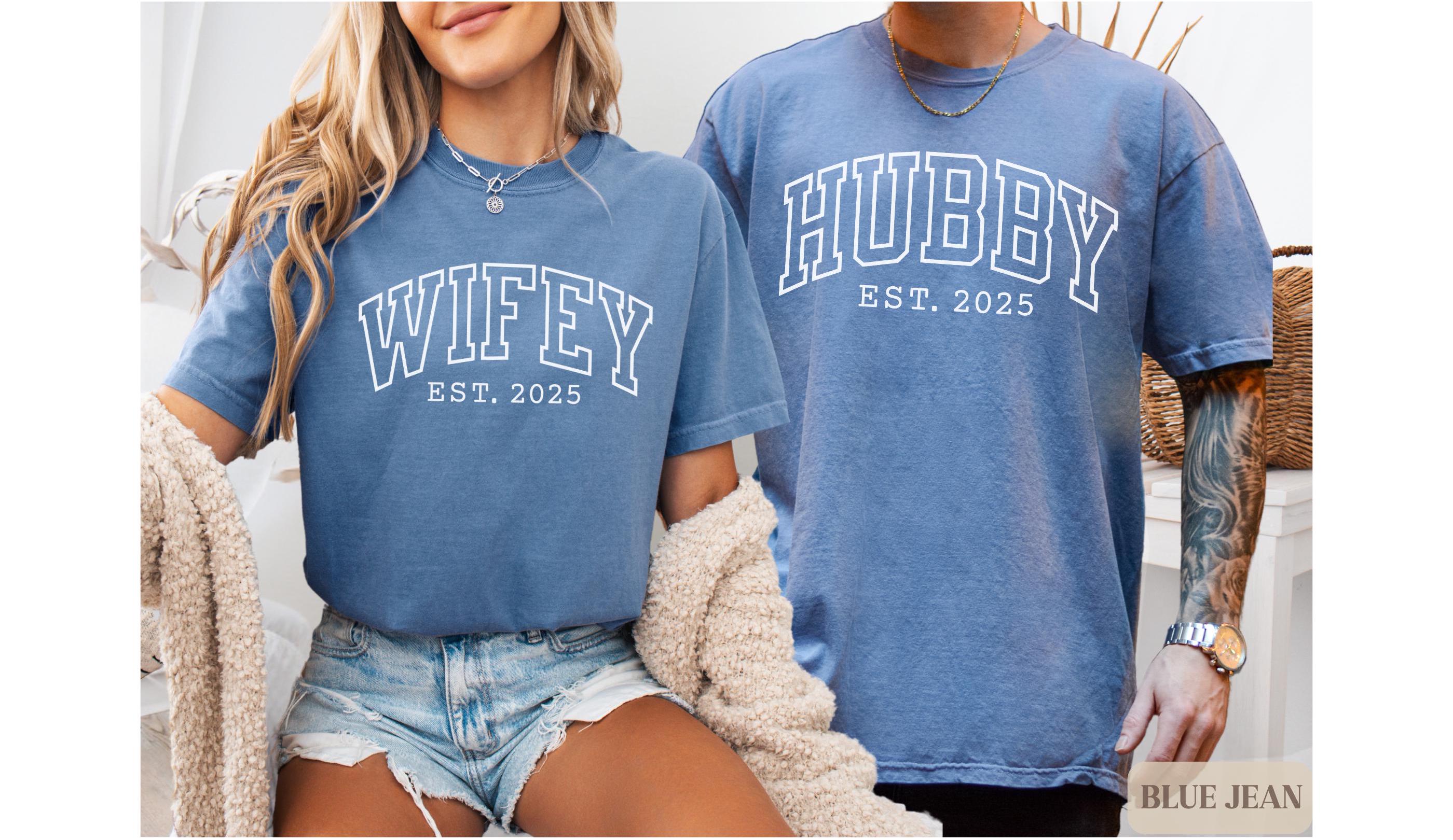 Wifey and Hubby Shirt, Wedding Party Shirt, Honeymoon Shirt,Wedding Shirt,Wife and Hubs Shirts, Just Married Shirts, Matching Couple Shirt