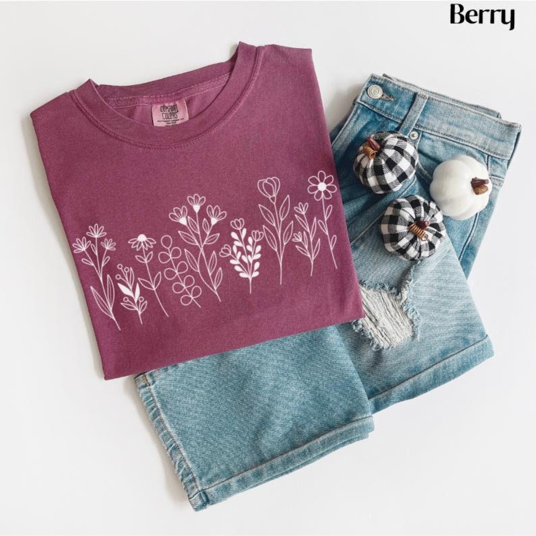 Comfort Colors® Wildflower Shirt Floral Cottagecore Shirt Botanical ...