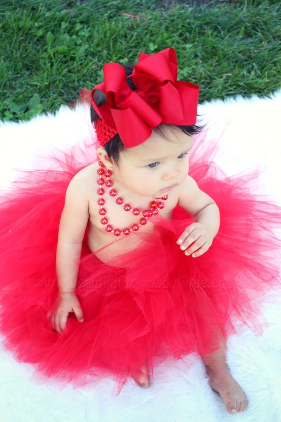 Conjunto de tutú de bebé rojo, tutús rojos recién nacidos, tutú infantil de  vacaciones, tutú rojo de Navidad para niñas y diadema, falda de tul rojo  para bebés y niñas pequeñas 