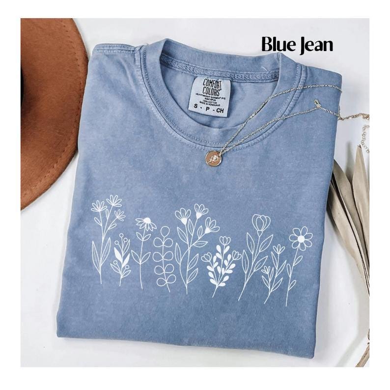 Comfort Colors® Wildflower Shirt Floral Cottagecore Shirt Botanical Shirt Flower Shirt Nature Shirt, Wildflower Tshirt Wild Flower Shirt