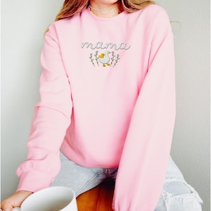 Embroidered Mama Sweatshirt, Goose Mama Crewneck, Mother's Day Gift, New Mom Gift, Baby Shower Gift, Cozy Mom Sweater, Cute Mom Sweatshirt image 12