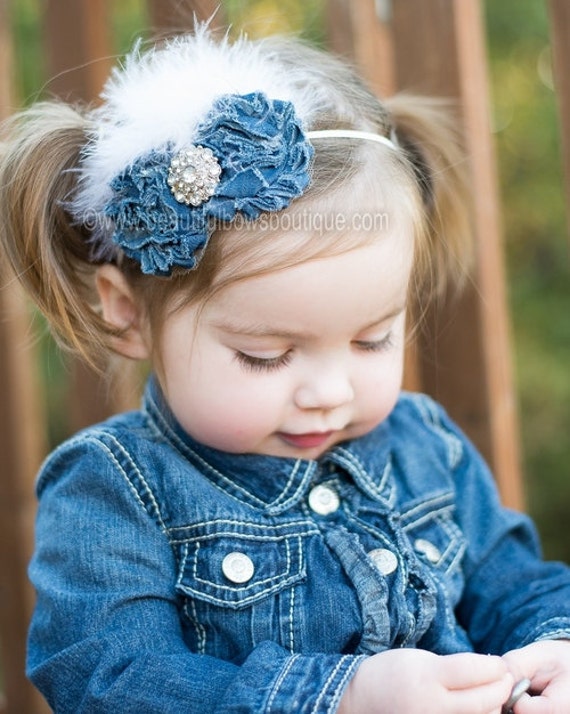 Denim baby sale headband