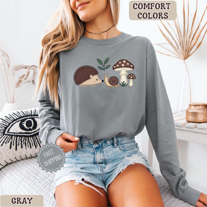 Spring R Cartoon Spring Woodlands T Shirt, Cute Nature Graphic Tee, Woodland Animals ...