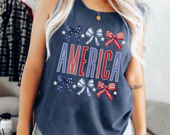 USA Flag Tank Top, Comfort Colors USA Tank, 4th of July Tank, Patriotic Tank Top, American Flag Tank, USA Shirt Gift, Red White Blue Tank