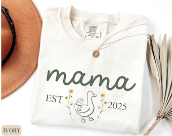 Mama Shirt, Cute Goose Mama Shirt, Comfort Colors Tee, Mother’s Day Gift, Gift for New Mom, Baby Shower Gift, Cute Mom Shirt, Birthday Gift
