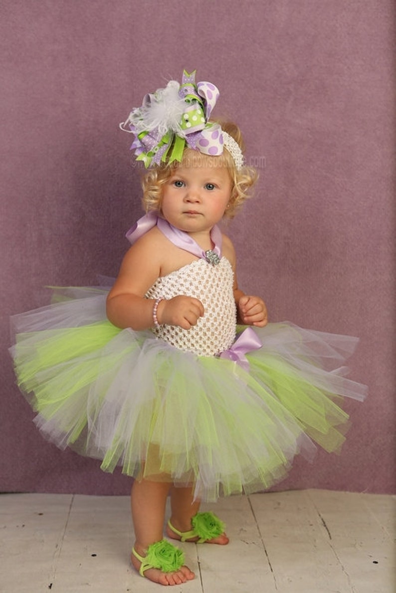 Tinkerbell 1st Birthday Tutu DressGreen and Purple Toddler | Etsy
