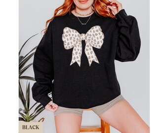 Big Bow Coquette Cozy Bow Sweater, Cute Pullover Gift, Fun Girly Bow Shirt, Coquette Style, Gift for Her, Coquette Shirt, Ribbon Sweatshirt