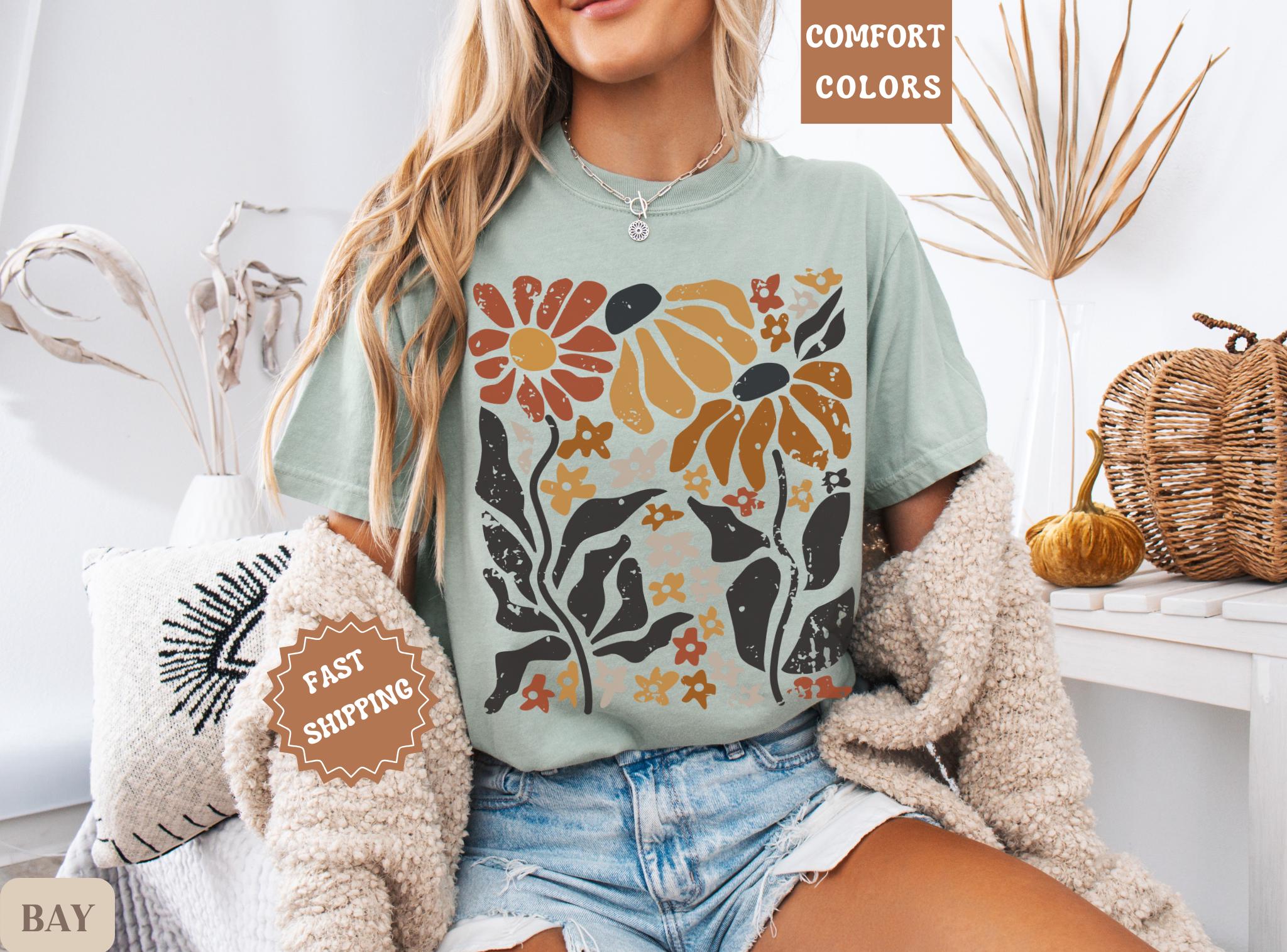 Nature Lover Comfort Colors Tee, Wildflower Hiking Shirt, Plant Mom ...