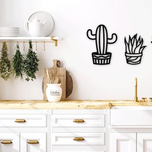 Cactus lasergesneden SVG DXF-bestanden - muursticker, gravure sticker, silhouet sjabloon, CNC-router, digitale vector Instant Download