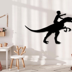 Dinosaur Laser Cut SVG DXF Files - Wall Sticker, Engraving Decal, Silhouette Template, CNC Cutting Router, Digital Vector Instant Download