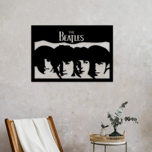 Arquivos SVG DXF cortados a laser dos Beatles - Adesivo de parede Pop Art, modelo de silhueta, roteador de corte CNC, download instantâneo de vetor digital