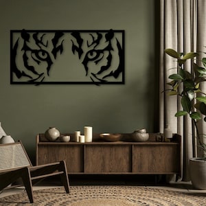 Tiger Laser Cut SVG DXF Files - Wall Sticker, Engraving Decal, Silhouette Template, CNC Cutting Router, Digital Vector Instant Download
