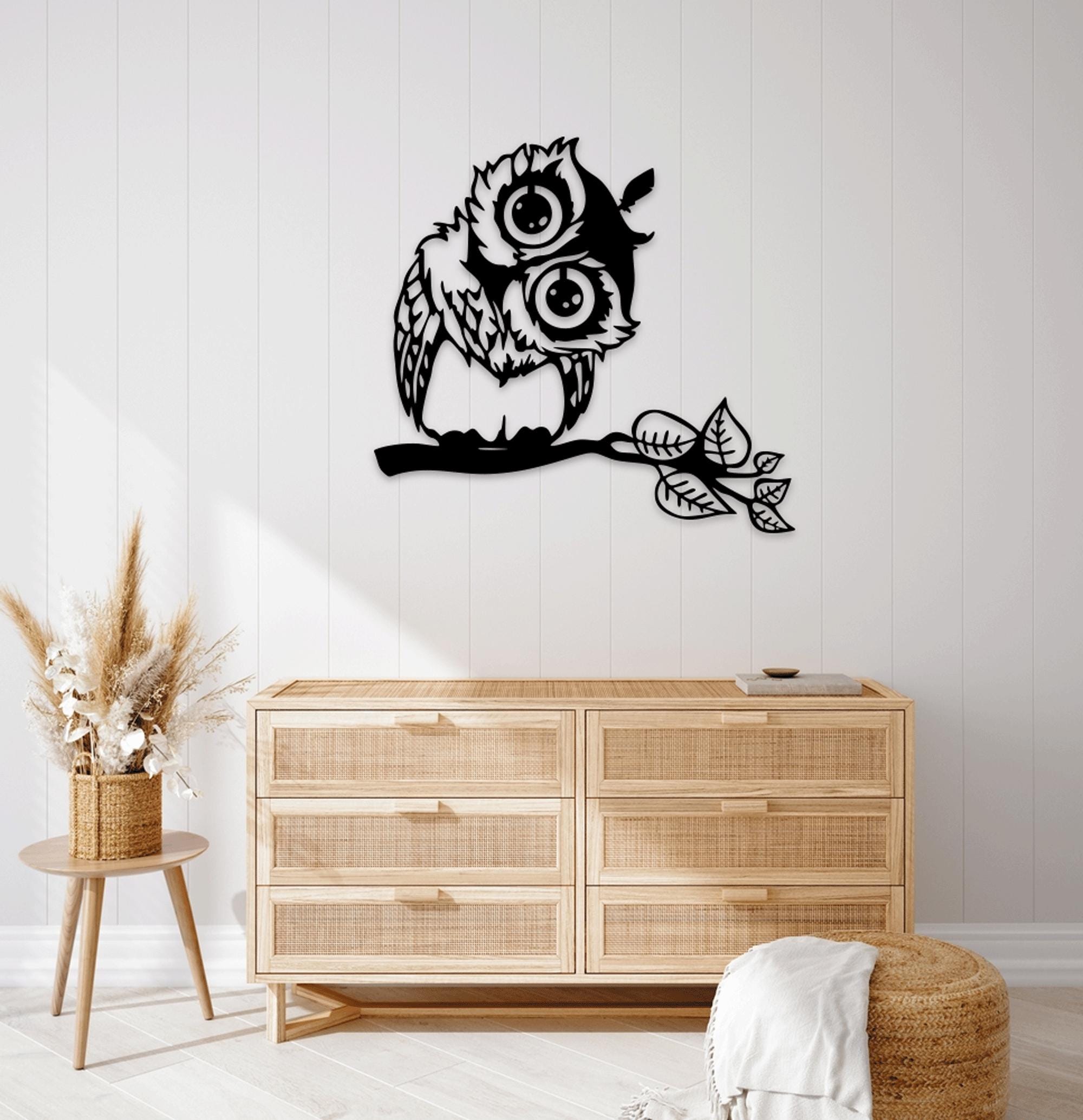 Owl on Branch SVG: Laser Cut Wall Art, CNC, Cricut (Digital Download)