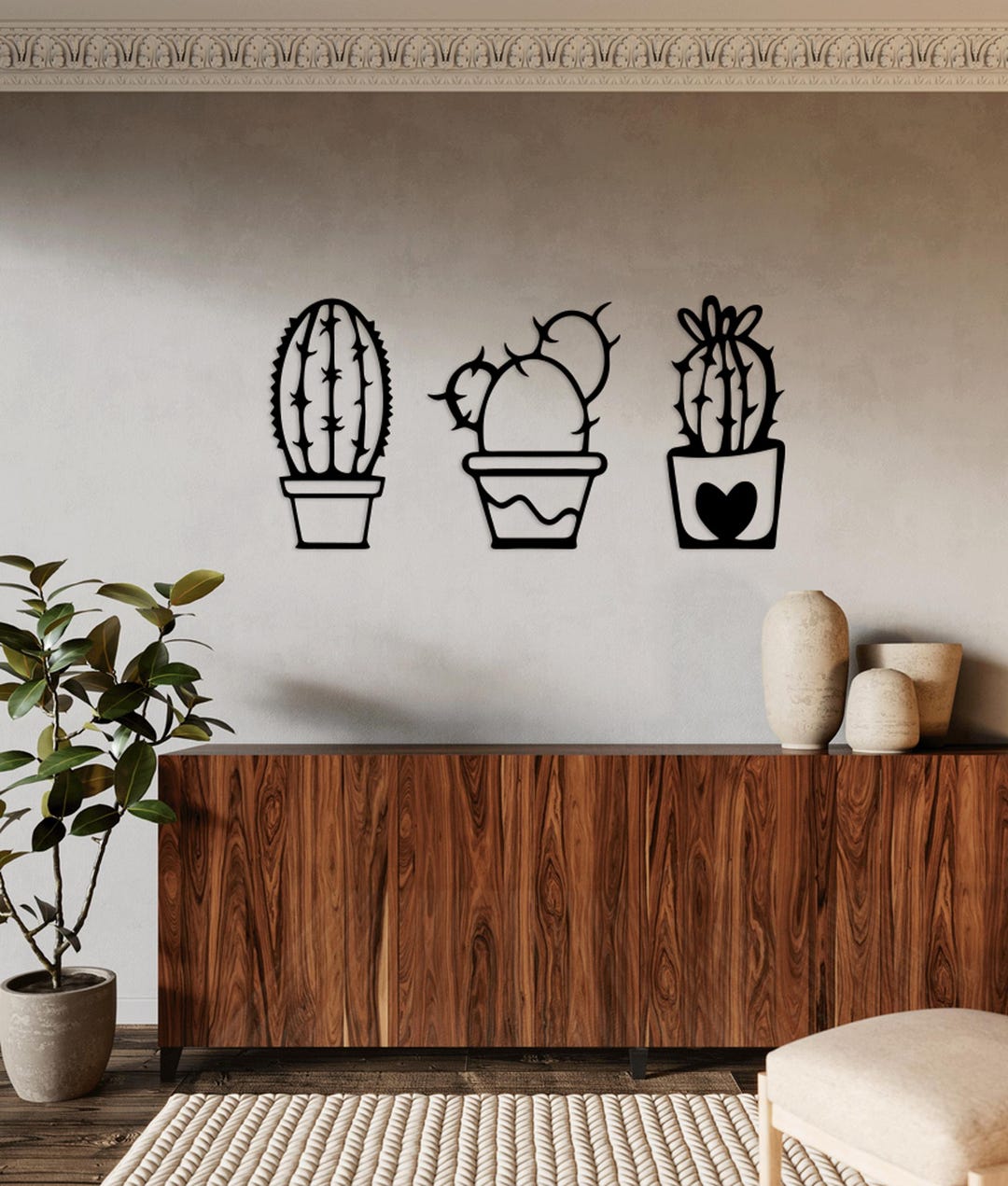 Cactus Flower Laser Cut SVG DXF Files - Wall Sticker, Engraving ...