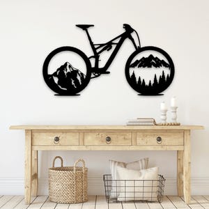 Mountainbike Laser geschnitten SVG-DXF-Dateien - Radfahrer Wandaufkleber, Gravur Aufkleber, Silhouette Vorlage, CNC-Schneidefräser, digitaler Download