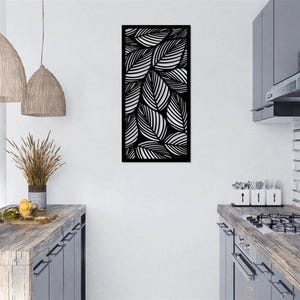 Archivos SVG DXF de hojas abstractas cortadas con láser: calcomanías de pared, calcomanías de grabado, plantillas de silueta, routers de corte CNC, descarga digital