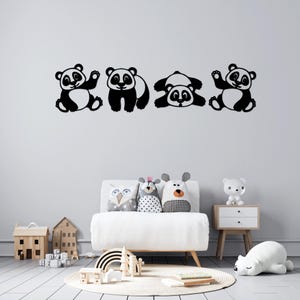 Panda Bear lasergesneden SVG DXF-bestanden - muursticker, gravure sticker, silhouet sjabloon, CNC-router, digitale vector Instant Download