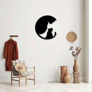 Cat Laser Cut SVG DXF Files - Wall Sticker, Engraving Decal, Silhouette Template, CNC Cutting Router, Digital Vector Instant Download