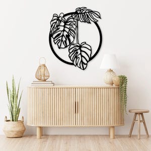 Monstera Blatt Laser geschnitten SVG-DXF-Dateien - Wandaufkleber, Gravur, Silhouette Vorlage, CNC-Schneidefräser, digitaler Vektor-Instant Download