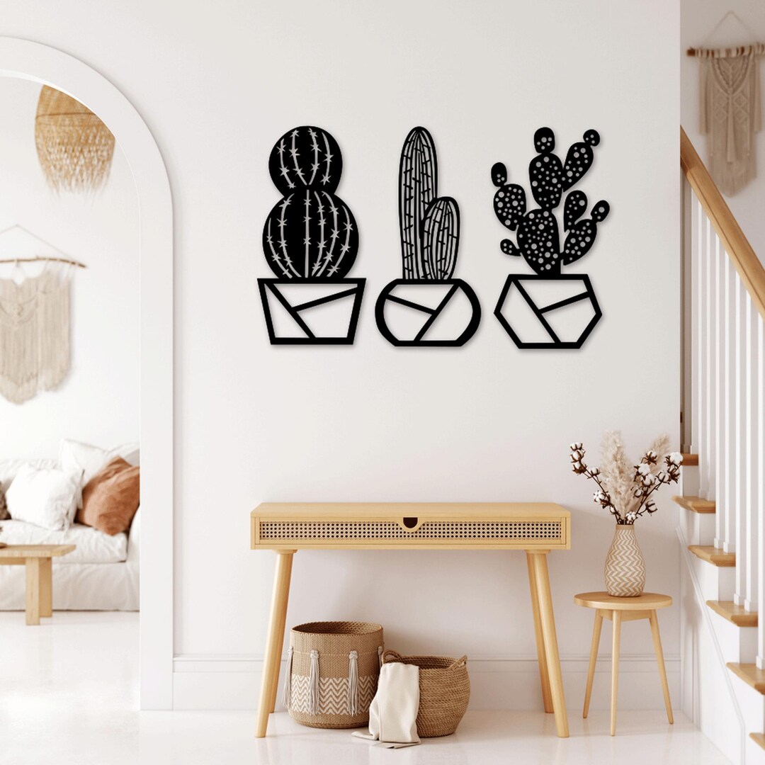 Cactus Laser Cut SVG DXF Files - Wall Sticker, Engraving Decal ...