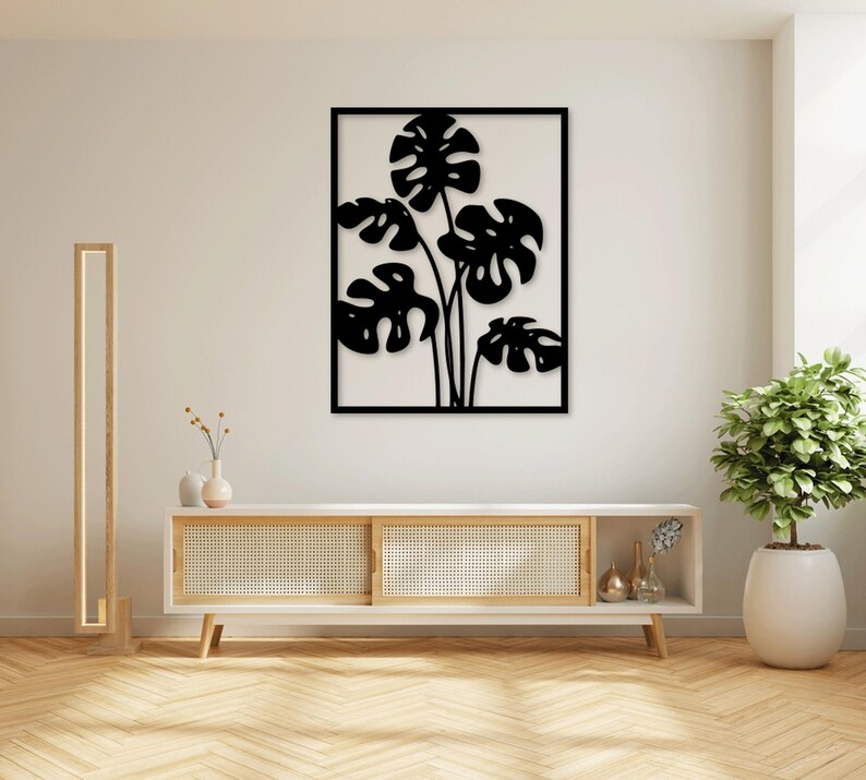 Monstera Leaf SVG: Laser Cut Wall Art, CNC Template (digital Download ...