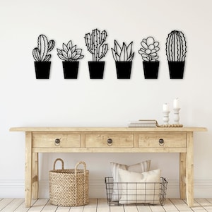 Cactus lasergesneden SVG DXF-bestanden - muursticker, gravure sticker, silhouet sjabloon, CNC-router, digitale vector Instant Download