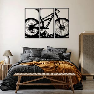 Mountainbike Laser geschnitten SVG-DXF-Dateien - Wandaufkleber, Gravur Aufkleber, Silhouette Vorlage, CNC-Fräser, Digitaler Vektor-Sofort-Download