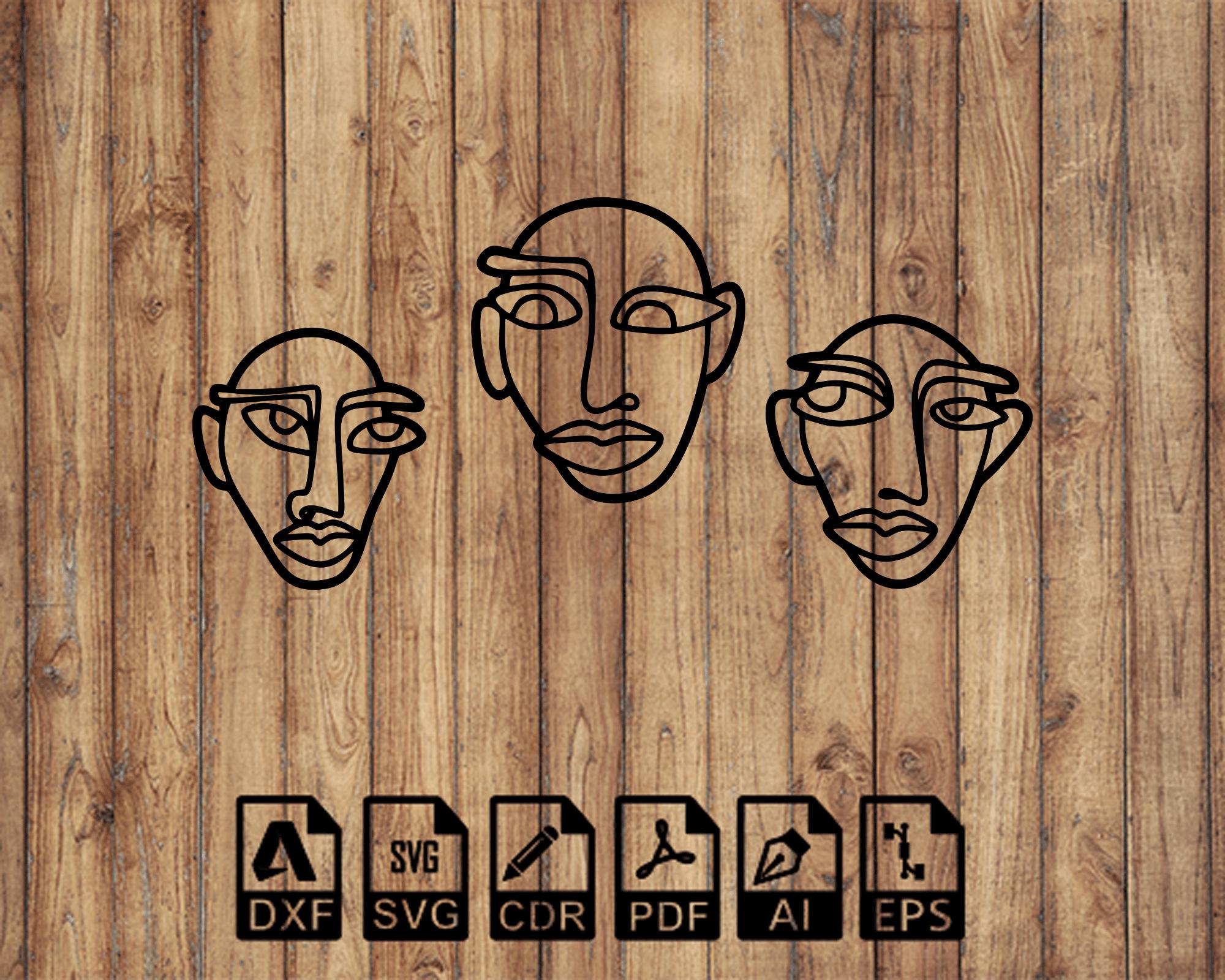 Abstract Faces Laser Cut Files: Modern Wall Art (digital Download) - Etsy