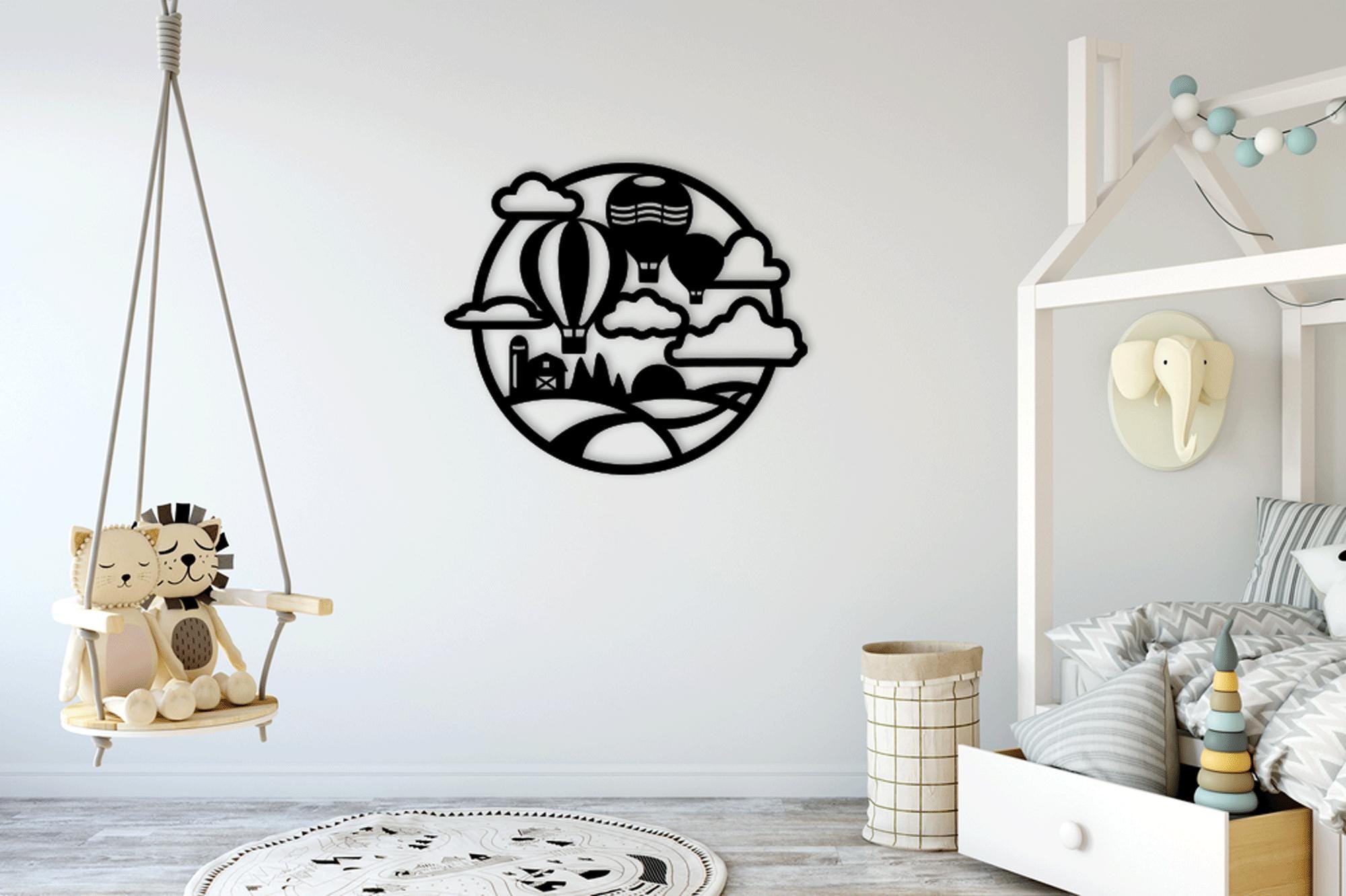 Décoration Murale Ballon à Air Chaud – Étain – Arterameferro – Modèle Nautique