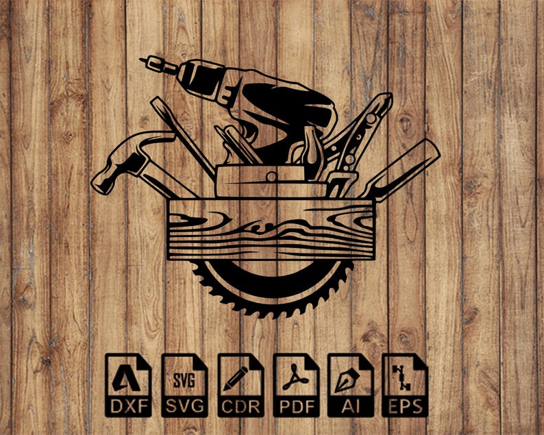 Toolbox Laser Cut SVG DXF Files - Wall Sticker, Engraving Decal ...