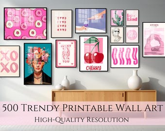 Set 500 Trendy Prints, Digital prints, Printable Wall Art Prints, Eclectic Wall Art, Maximalist Wall Art, Wall Decor, Kitchen prints,