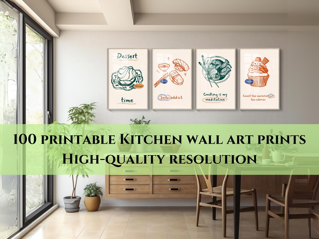 Caterease Kitchen Beo Prints 100 Kitchen Prints Set, Kitchen Wall Art, Kitchen Art, Digital Prints ...