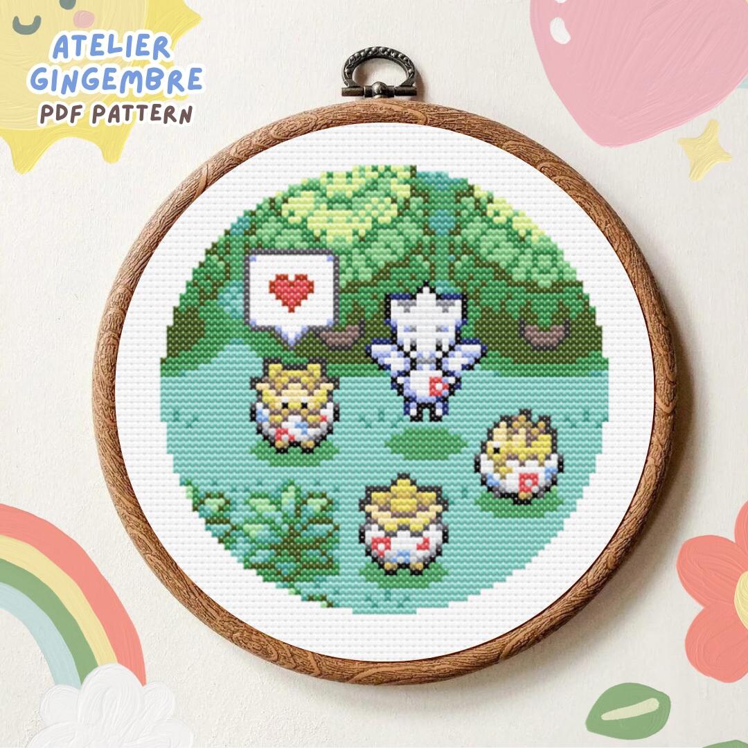 ポケモン　ステッチタッチ　トゲピー ポケモン クロスステッチパターン トゲピーファミリー（トゲチック付き